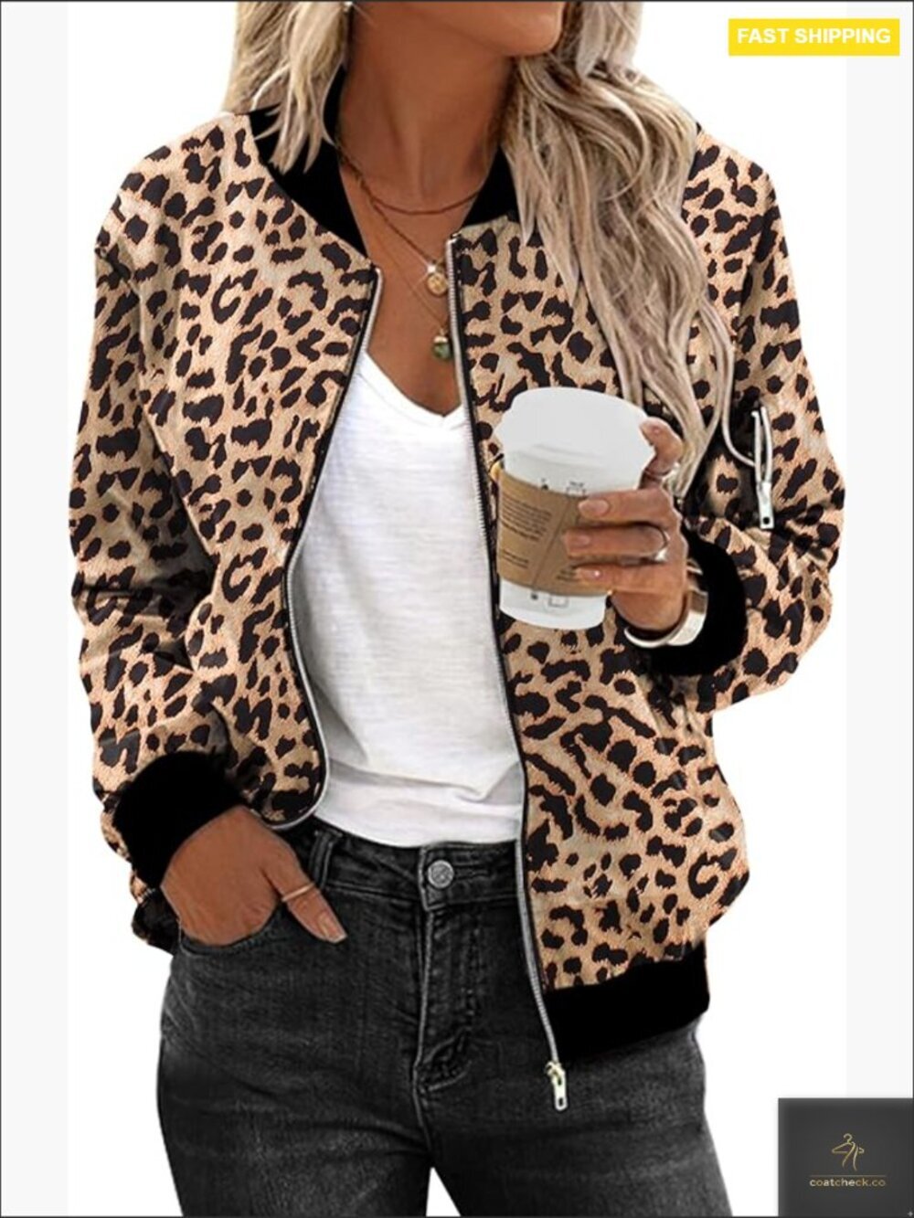 Lightweight Bomber Jacket Zip Up Classic Casual Long Sleeve Outerwear with